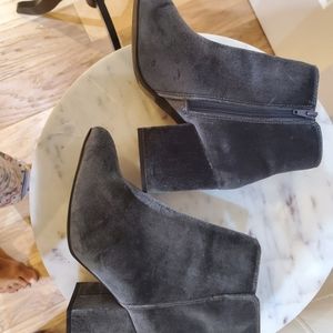 Silver soft faux suede boots